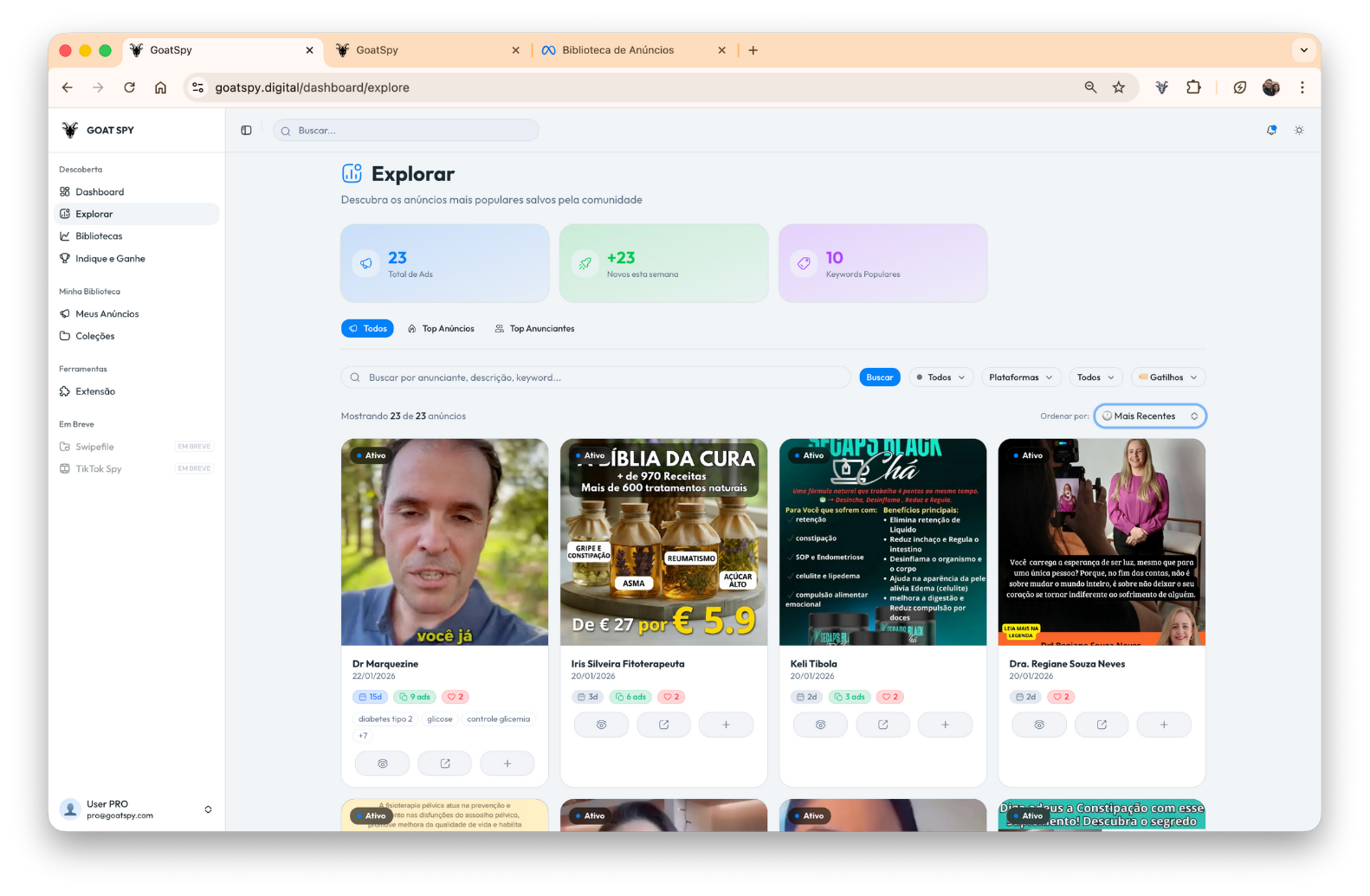 Explorador de Produtos Vencedores